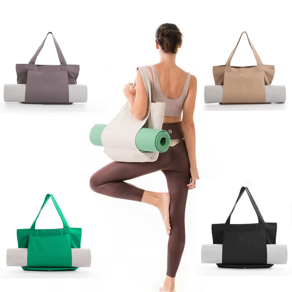Yoga & Pilates Travel Mat Bag – Canvas Shoulder Tote for Outdoor Exercise
