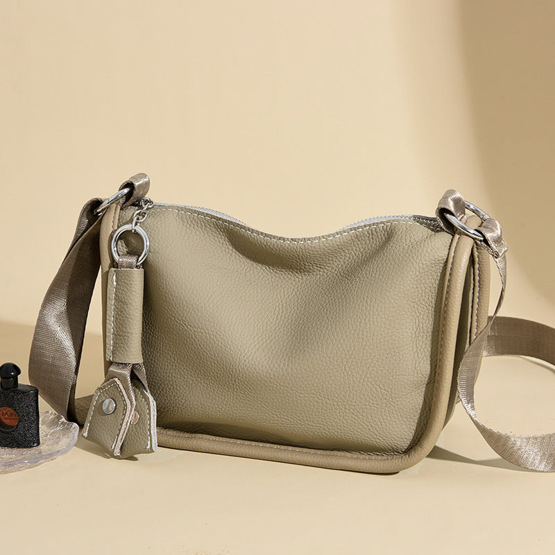 First Layer Cowhide Dumpling Crossbody Bag – Genuine Leather Women’s Shoulder & Saddle Bag