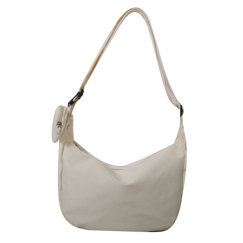 Canvas Messenger Tote Bag – Casual Large Capacity Shoulder Bag with Pendant