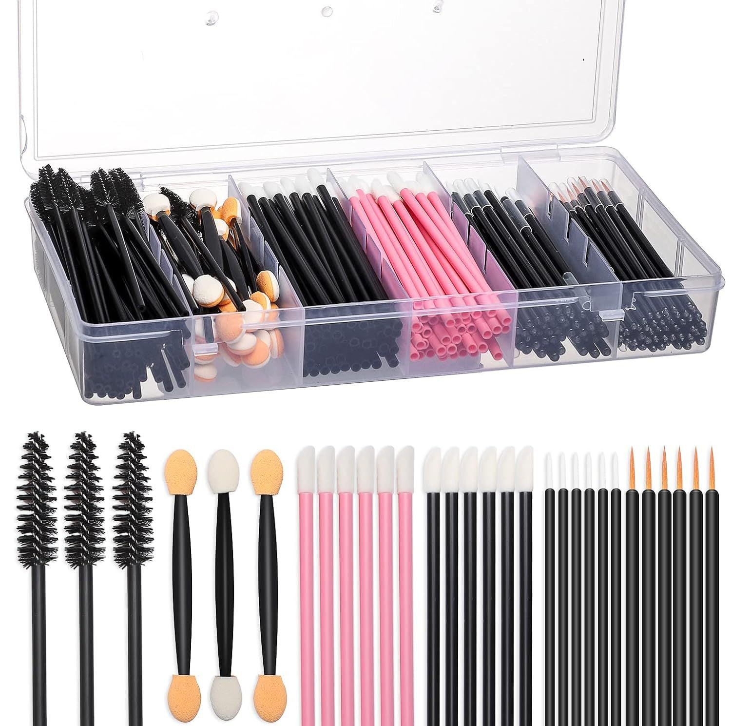 Professional Disposable Makeup Brush Set – 260PCS Eyelash, Lip & Eyeliner Kit