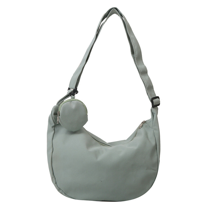 Canvas Messenger Tote Bag – Casual Large Capacity Shoulder Bag with Pendant