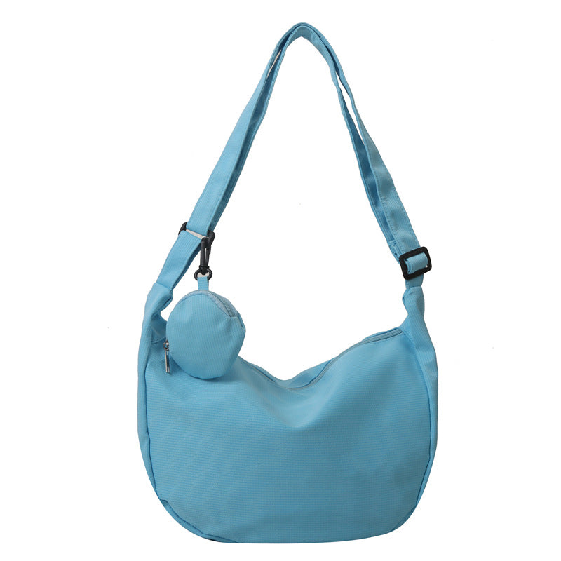 Canvas Messenger Tote Bag – Casual Large Capacity Shoulder Bag with Pendant