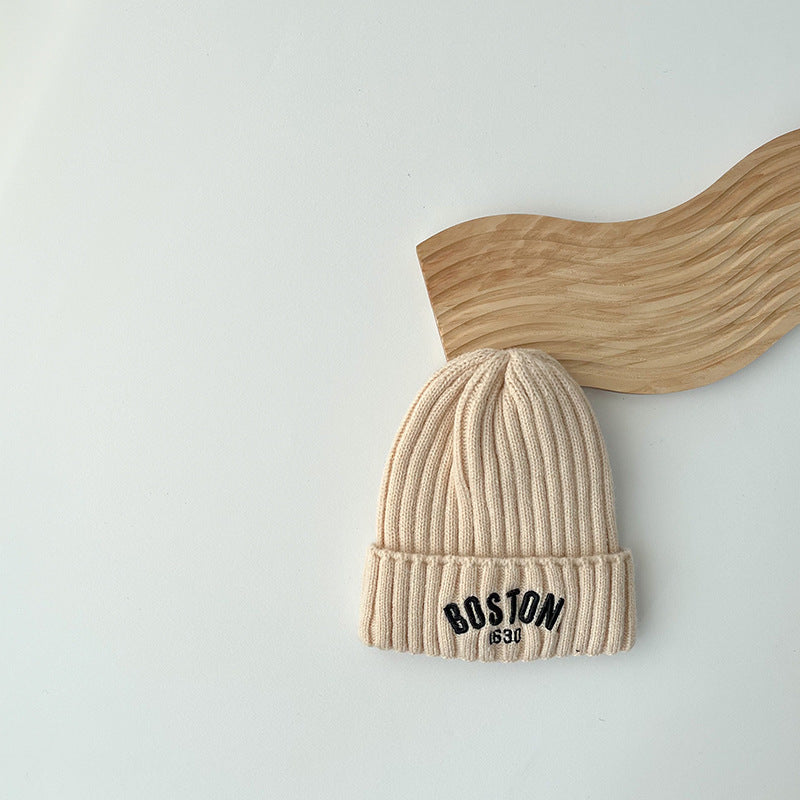 Boston Kids Knitted Winter Beanie – Warm Wool Hat for Boys & Girls