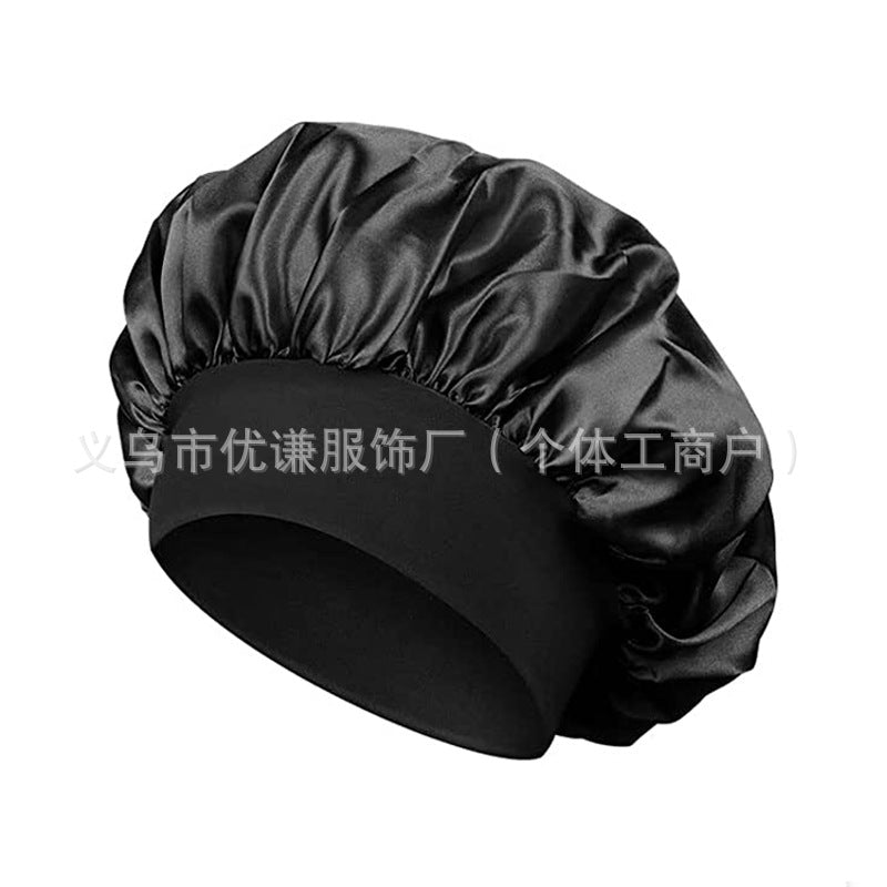 Satin Hair Care Bonnet – Elastic Nightcap for Sleeping & Shower
