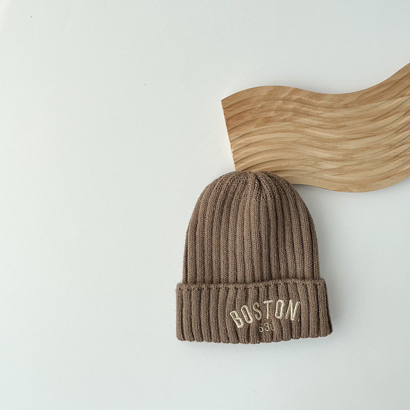 Boston Kids Knitted Winter Beanie – Warm Wool Hat for Boys & Girls