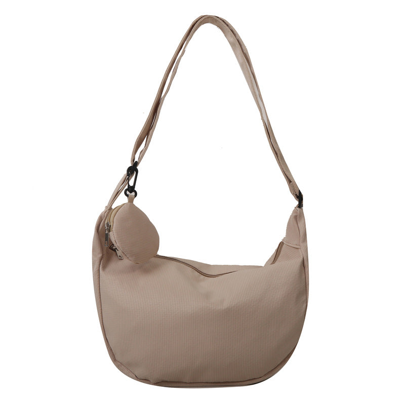 Canvas Messenger Tote Bag – Casual Large Capacity Shoulder Bag with Pendant