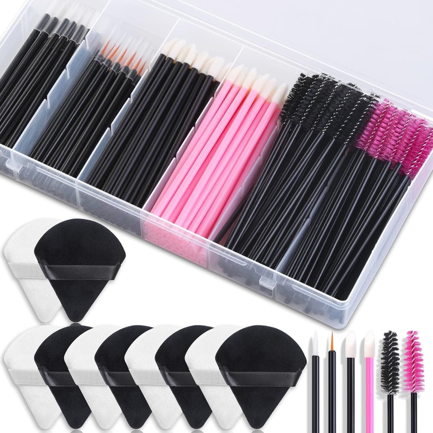 Professional Disposable Makeup Brush Set – 260PCS Eyelash, Lip & Eyeliner Kit