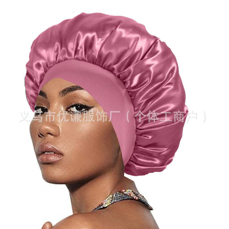 Satin Hair Care Bonnet – Elastic Nightcap for Sleeping & Shower
