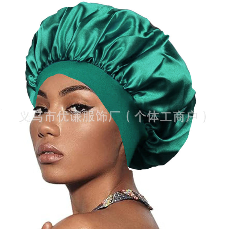 Satin Hair Care Bonnet – Elastic Nightcap for Sleeping & Shower