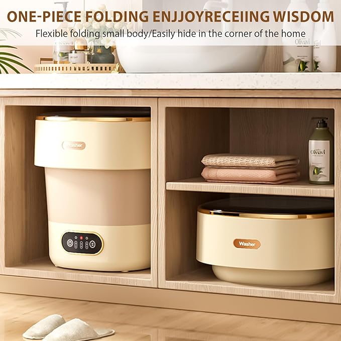 Folding Portable Washing Machine - Mini Washer for baby Clothes, Underwear & Travel