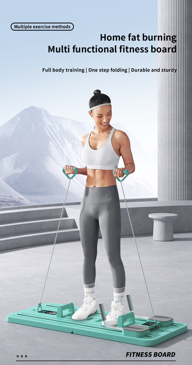 Cross-Border Multi-Functional Health Web Home Fitness Board with Push-Up Handle & Tensioner