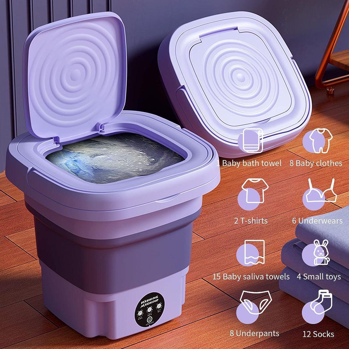 Folding Portable Washing Machine - Mini Washer for baby Clothes, Underwear & Travel