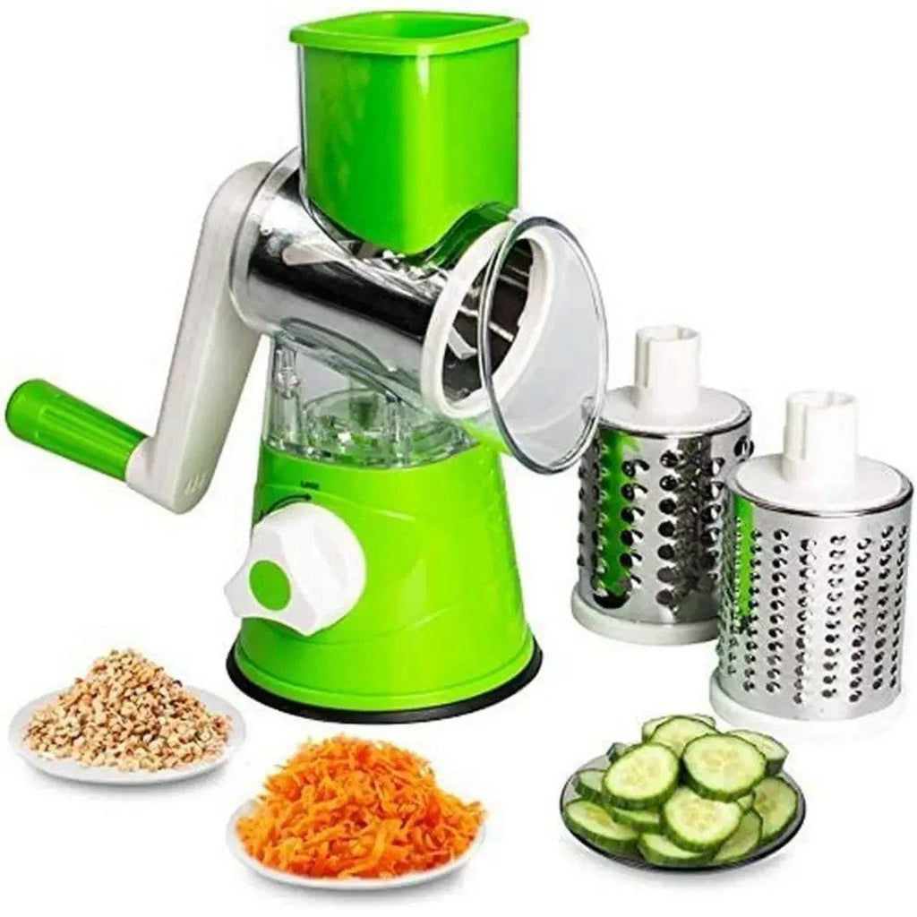 3-in-1 Multi functional Vegetable Cutter - Manual Rotary Slicer & Grater